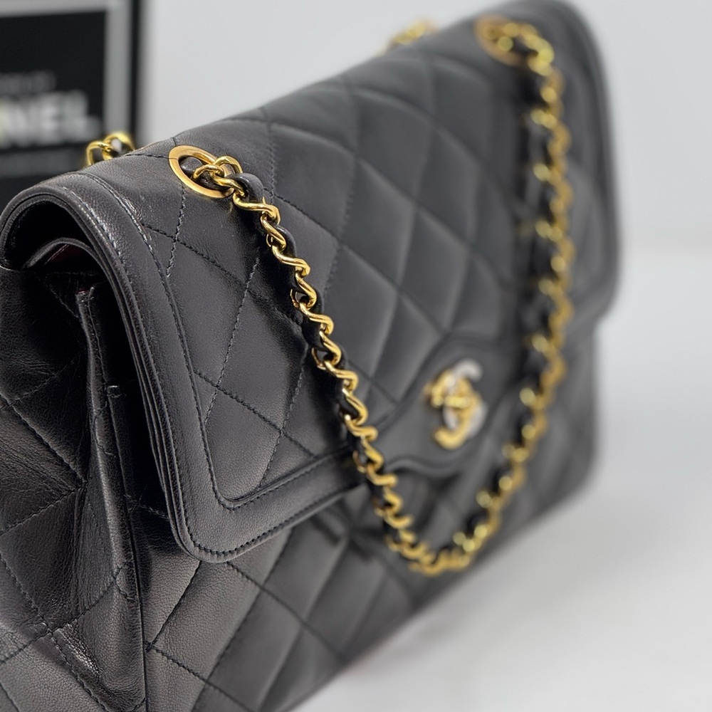 💯💎Authentic 💎CHANEL Paris Limited Edition Lambskinn Double Flap - Picture 9 of 14